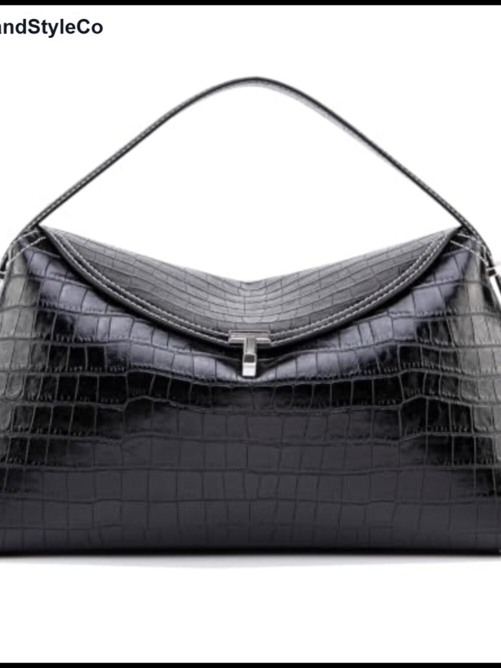 Microfiber Leather Crossbody Bag T Lock Large Top Handle Handbag